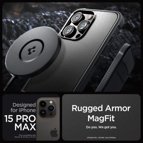 SPIGEN RUGGED ARMOR MAG MAGSAFE IPHONE 15 PRO MAX MATTE BLACK