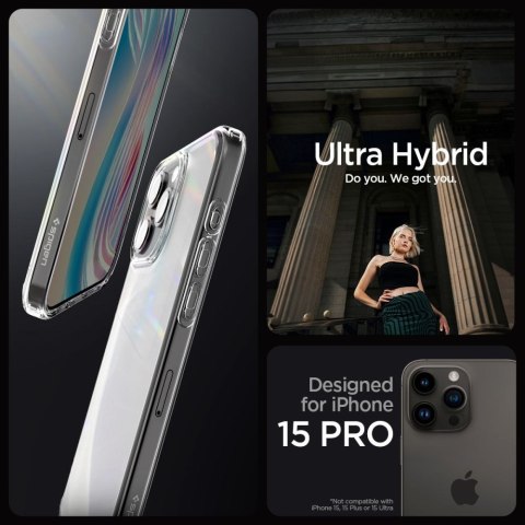 SPIGEN ULTRA HYBRID IPHONE 15 PRO FROST CLEAR