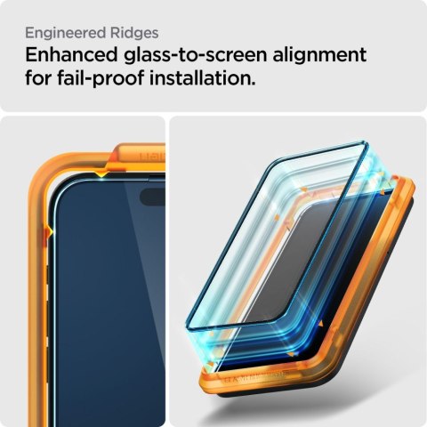 SZKŁO HARTOWANE SPIGEN ALM GLASS FC 2-PACK IPHONE 15 PRO MAX BLACK