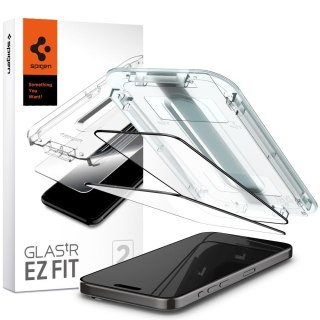 SZKŁO HARTOWANE SPIGEN GLAS.TR "EZ FIT" FC 2-PACK IPHONE 15 PRO MAX BLACK