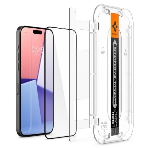 SZKŁO HARTOWANE SPIGEN GLAS.TR "EZ FIT" FC IPHONE 15 PRO BLACK