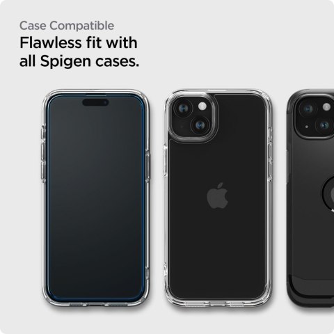 SZKŁO HARTOWANE SPIGEN ALM GLASS FC 2-PACK IPHONE 15 BLACK