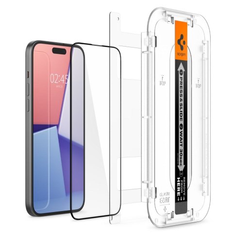 SZKŁO HARTOWANE SPIGEN GLAS.TR "EZ FIT" FC IPHONE 15 BLACK