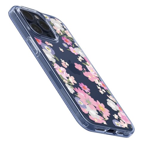 Kobiece kwiatowe Etui Spigen Liquid TPU do iPhone 15 Pro - Blossom Flower