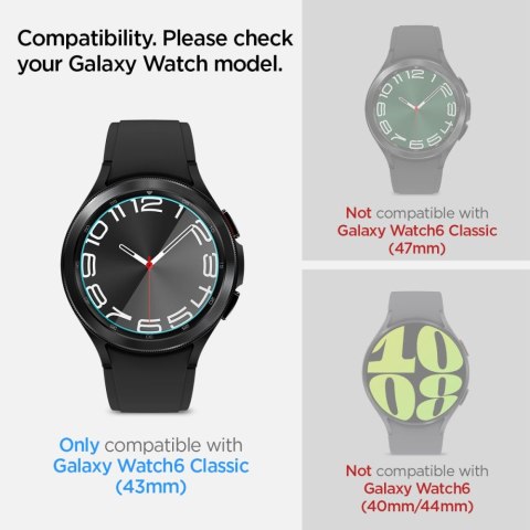 SZKŁO HARTOWANE SPIGEN GLAS.TR "EZ-FIT" 2-PACK GALAXY WATCH 6 CLASSIC (43 MM) CLEAR