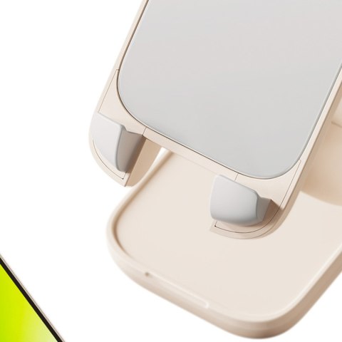 Regulowany stojak na telefon z lusterkiem Baseus Seashell Series - beżowy