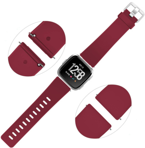 Opaska / Pasek Braders do Fitbit Versa / Versa 2 / Versa Lite bordowy / red wine