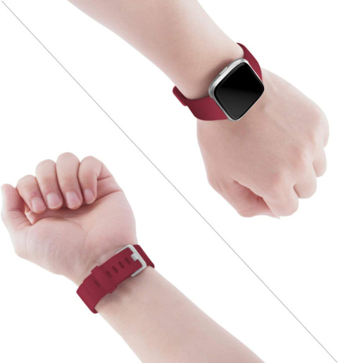 Opaska / Pasek Braders do Fitbit Versa / Versa 2 / Versa Lite bordowy / red wine