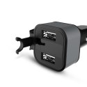 Zestaw: samochodowa ładowarka 2x USB 3.4A + zestaw słuchawkowy słuchawka Bluetooth czarny