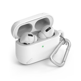 Wytrzymałe etui case na słuchawki AirPods Pro + karabińczyk biały