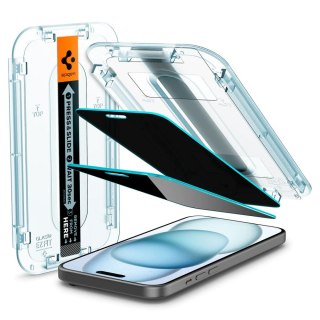 SZKŁO HARTOWANE SPIGEN GLAS.TR "EZ FIT" 2-PACK IPHONE 15 PRIVACY