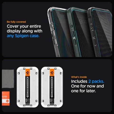 SZKŁO HARTOWANE SPIGEN GLAS.TR "EZ FIT" 2-PACK IPHONE 15 PRIVACY