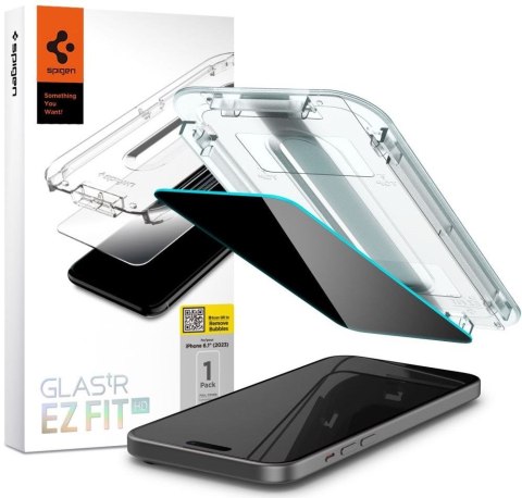 SZKŁO HARTOWANE SPIGEN GLAS.TR "EZ FIT" IPHONE 15 PRO PRIVACY