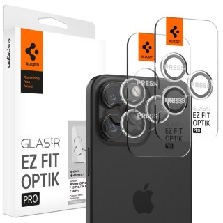 OSŁONA APARATU SPIGEN OPTIK.TR "EZ FIT" CAMERA PROTECTOR 2-PACK IPHONE 14 PRO / PRO MAX / 15 PRO / PRO MAX CRYSTAL CLEAR