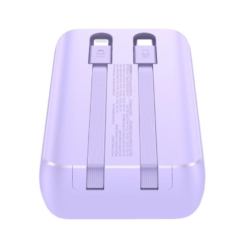 Mini powerbank z wbudowanymi kablami Joyroom JR-PBC07 20000mAh 30W - fioletowy