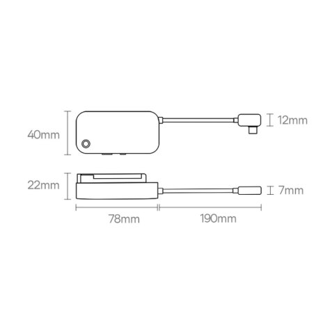 Uniwersalny HUB USB do tabletu / smartfona 6w1 USB-C Baseus PadJoy - ciemnoszary