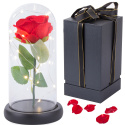 Wieczna Róża LED w Szkle na Prezent Pudełko Lampki