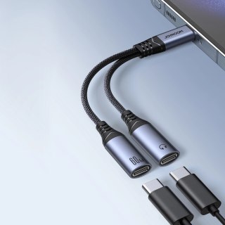 Adapter DAC 2w1 Joyroom SY-C03 USB-C do 2x USB-C - czarny