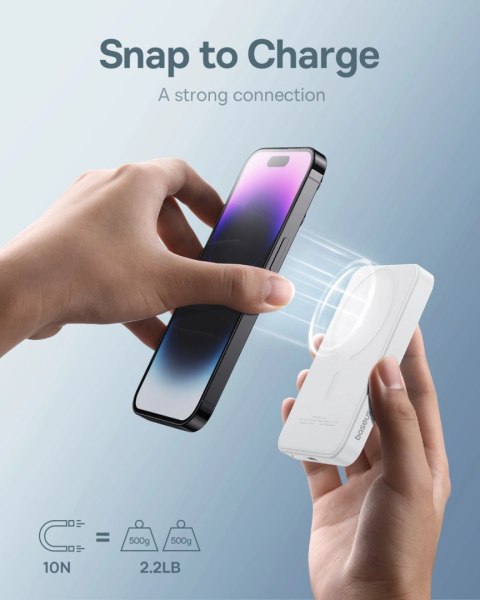 Mini powerbank Baseus 5000mAh 20W + kabel USB-C (20V/3A) - biały