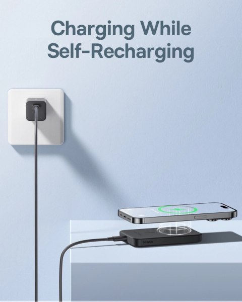 Mini powerbank Baseus 5000mAh 20W + kabel USB-C (20V/3A) - czarny