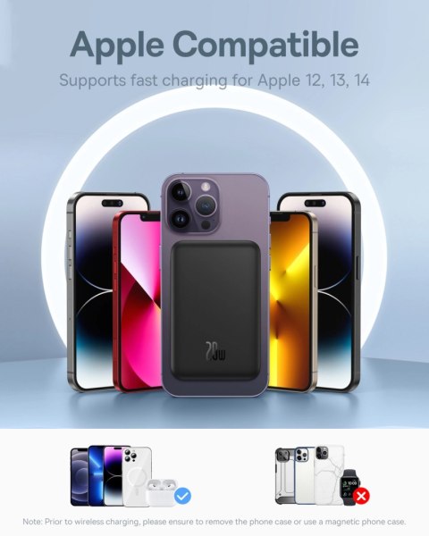 Mini powerbank Baseus 5000mAh 20W + kabel USB-C (20V/3A) - czarny