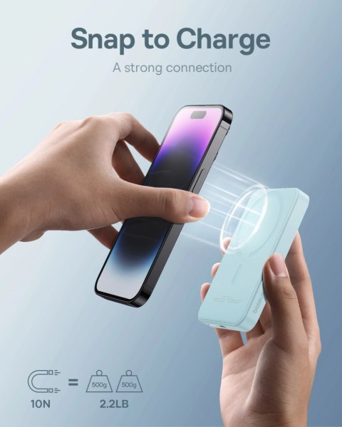 Mini powerbank Baseus 5000mAh 20W + kabel USB-C (20V/3A) - niebieski