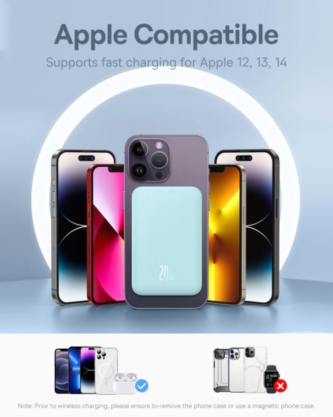 Mini powerbank Baseus 5000mAh 20W + kabel USB-C (20V/3A) - niebieski