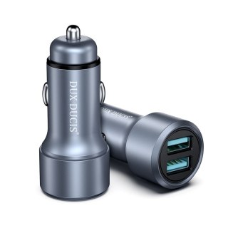 Ładowarka samochodowa Dux Ducis 2x USB Quic Charge 3.0 QC3.0 36W 2,4A srebrny (B40)