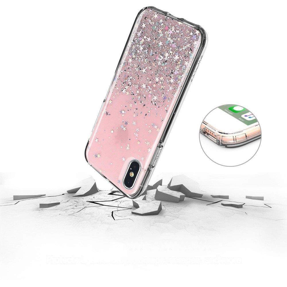 Błyszczące etui z brokatem Star Glitter do iPhone 8 Plus / iPhone 7 Plus przezroczysty
