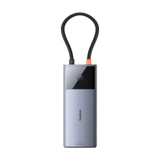 HUB USB 6w1 Baseus Metal Gleam Series II USB-A/USB-C/USB-C PD/HDMI/RJ45/SD/TF - czarny