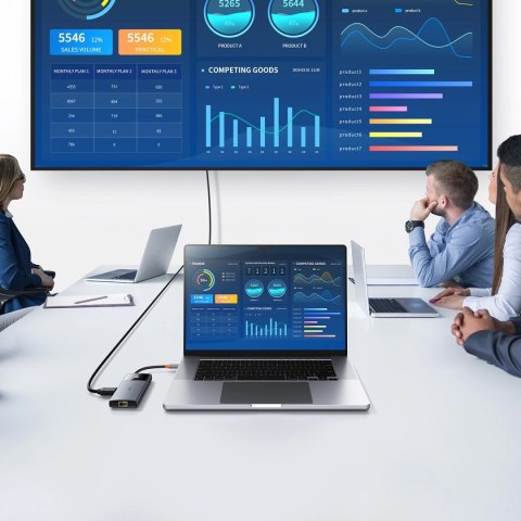 HUB USB 6w1 Baseus Metal Gleam Series II USB-A/USB-C/USB-C PD/HDMI/RJ45/SD/TF - czarny