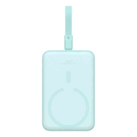 Powerbank Baseus Magnetic Mini MagSafe 10000mAh 20W z wbudowanym kablem Lightning - niebieski + kabel Baseus Simple Series USB-C