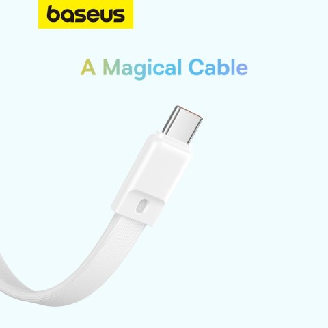 Powerbank Baseus Magnetic Mini MagSafe 10000mAh 30W z wbudowanym kablem Lightning - biały + kabel Baseus Simple Series USB-C - U