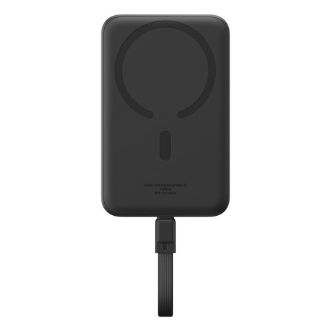 Powerbank Baseus Magnetic Mini MagSafe 10000mAh 30W z wbudowanym kablem Lightning - czarny + kabel Baseus Simple Series USB-C - 