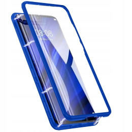 Etui Magnetyczne Szkło Tył 360° do Samsung Galaxy S10+ Plus Niebieski