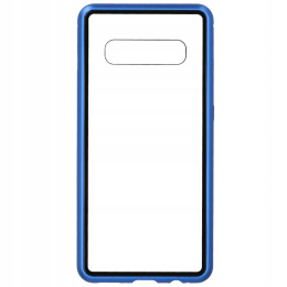 Etui Magnetyczne Szkło Tył 360° do Samsung Galaxy S10+ Plus Niebieski