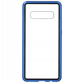 Etui Magnetyczne Szkło Tył 360° do Samsung Galaxy S10+ Plus Niebieski