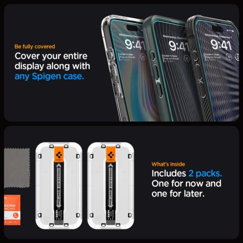 Szkło Hartowane Spigen Glas.tr Ez Fit 2-pack Iphone 15 Pro Braders