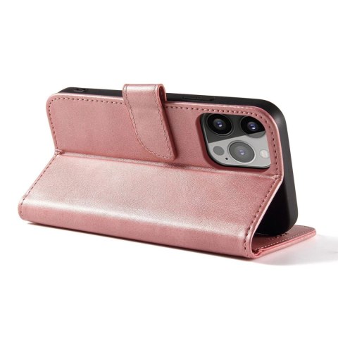 Etui Magnet Case do Samsung A15 z klapką i portfelem - różowe