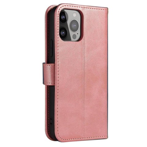 Etui Magnet Case do Samsung A15 z klapką i portfelem - różowe