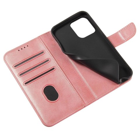 Etui Magnet Case do Samsung A15 z klapką i portfelem - różowe