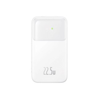 Powerbank Baseus Comet Series z wyświetlaczem 10000mAh 22.5W - biały + kabel USB-A - USB-C 0.3m - biały