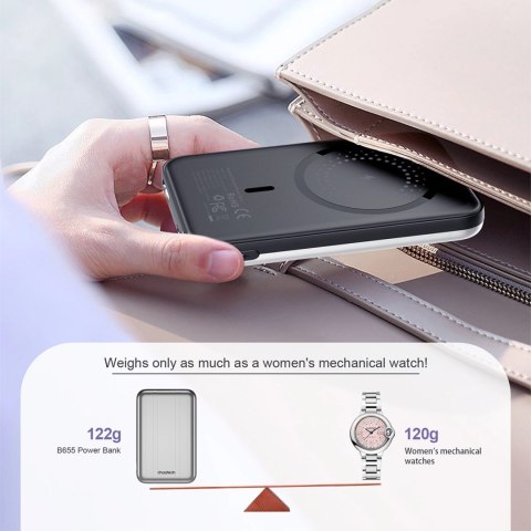 Powerbank Choetech B655 mini bezprzewodowy magnetyczny 5000mAh - srebrny