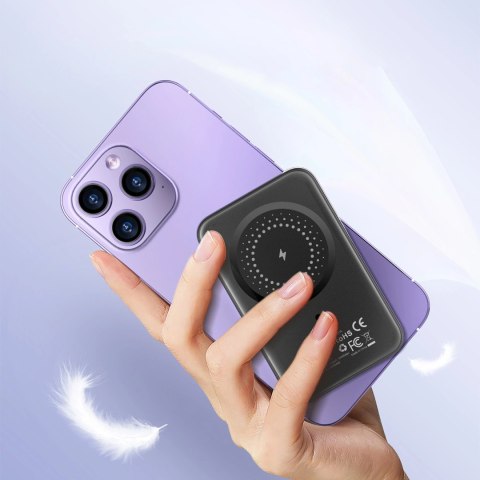 Powerbank Choetech B655 mini bezprzewodowy magnetyczny 5000mAh - srebrny