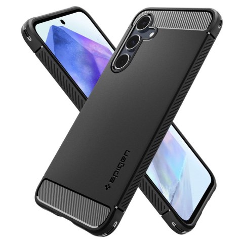 Spigen Rugged Armor Galaxy A55 5G Matte Black – Wytrzymałe Etui Ochronne do Samsung