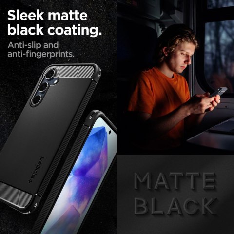 Spigen Rugged Armor Galaxy A55 5G Matte Black – Wytrzymałe Etui Ochronne do Samsung