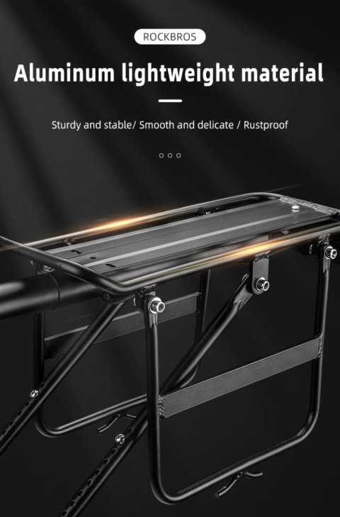 Bagażnik rowerowy Rockbros 33210004001 z półką - czarny