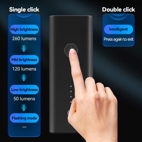 Lampka rowerowa przednia Rockbros 24510003001 260 lm - czarna