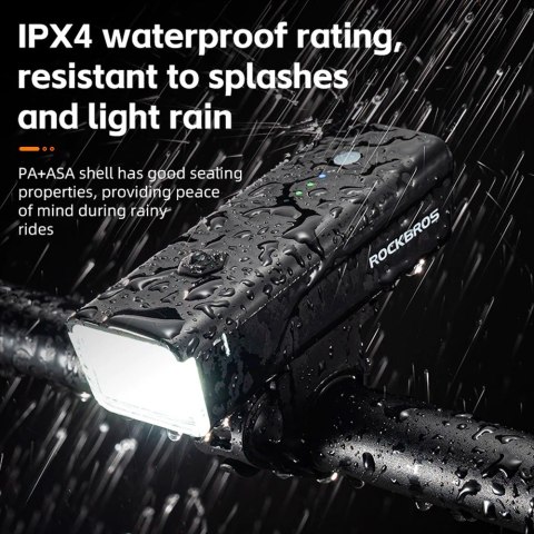 Lampka rowerowa przednia Rockbros 24510003001 260 lm - czarna