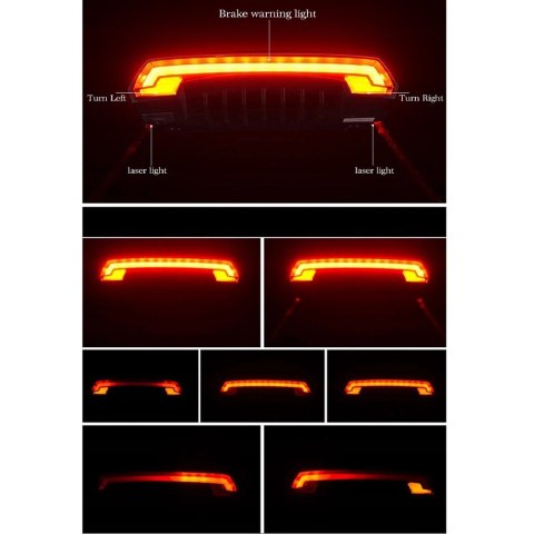 Lampka rowerowa tylna Rockbros LKWD-R1 z laserem - czarna